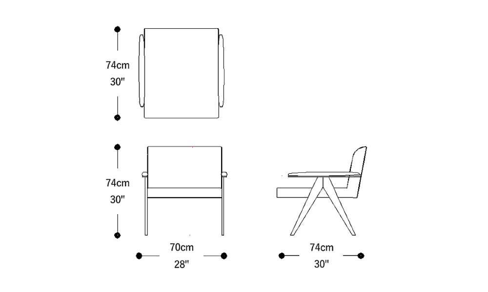 Image of the main dimensions of the product